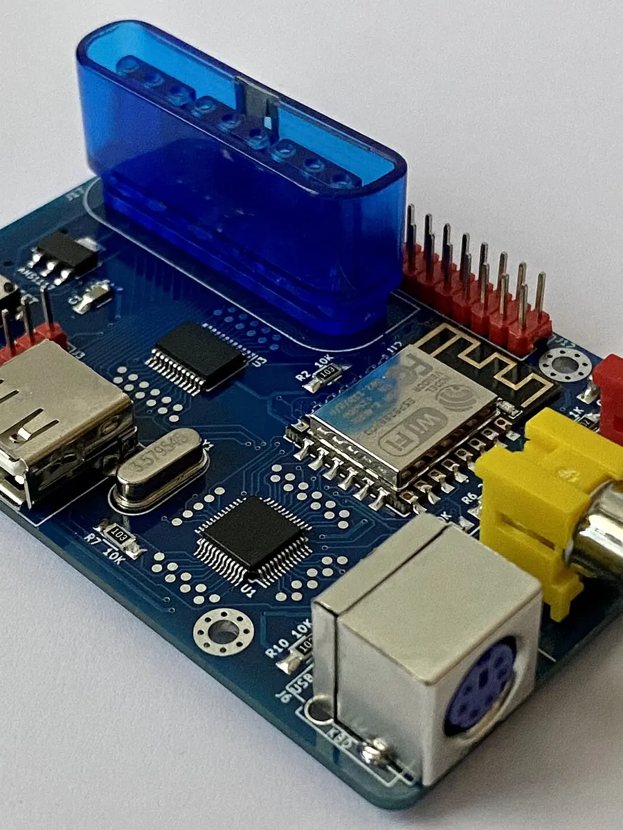 A single-board computer with video and audio connectors